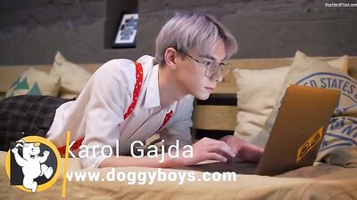 Solo Action with Karol Gajda: A Blonde Boys Cumshot Adventure in V45OP