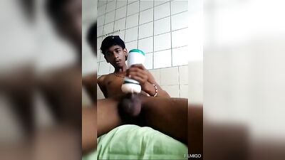 Eager and Flabby, a Black Latino Man Masturbates While Pleasuring His Small Dick