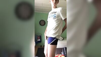 Amature Blond Boys - Ass Showing in the Bedroom