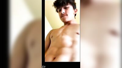 Handsome Latino Twink Enjoys Sensational Blowjob and Cumshot on Webcam