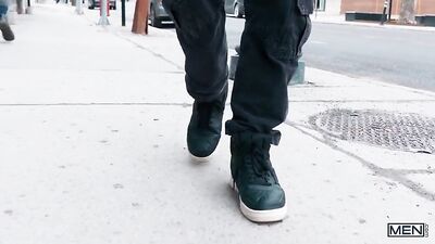 Latino frat brothers fuck tattoo artist in public