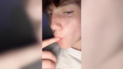 Starting small, with a solo web-cam blowjob