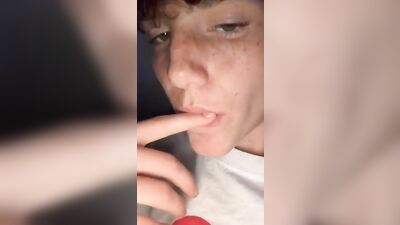 Starting small, with a solo web-cam blowjob