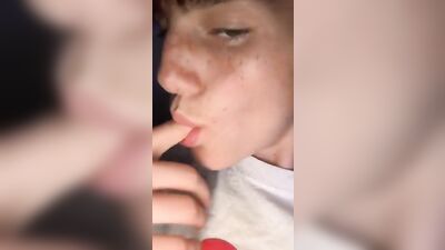 Starting small, with a solo web-cam blowjob