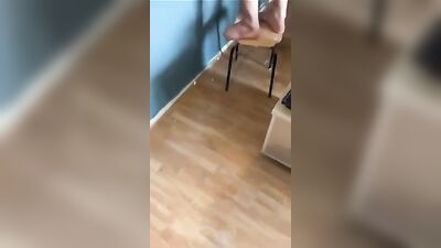 Oil on canvas, a nude male model poses as a professional painter sucks off his client in this amateur big cock blowjob scene