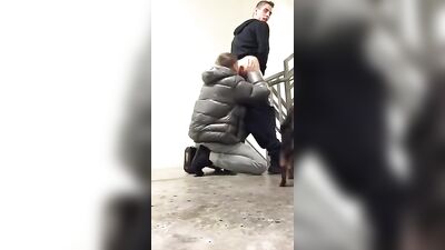 Young Tough Guys Go Wild in the Streets: Raw, Uncut Amateur Bareback Sex on The Stairs