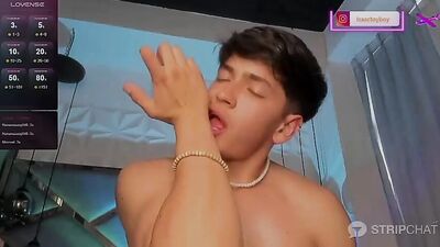 Young Isaacs BIG COCK and CUM SHOTS on Web Cam!