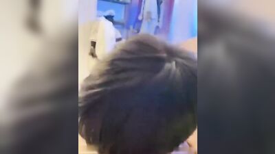 Young Asian twink gets ass-fucked by his bully in front of a cute pup