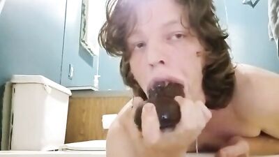 Anal Pleasure with Huge Dildo