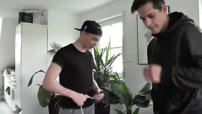 Teen Master BJs and Happy Slapping with a Bald Sub