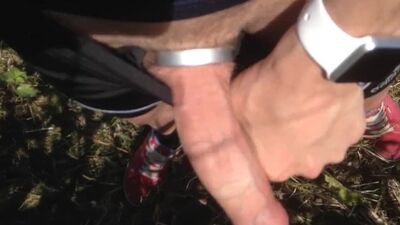 Cumshot from boy in Public