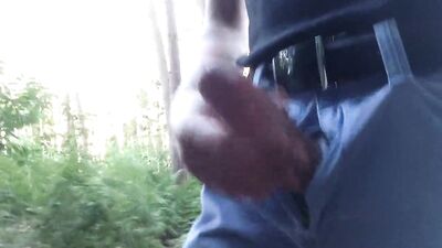 boy jerking his erection in public