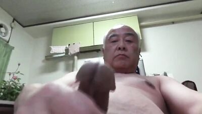 Japanese Old Man All Naked Self Handjob