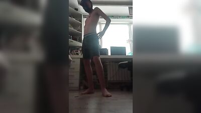 Young Russian Twink Gives an Exhilarating Hand Job in Front of His Webcam