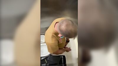 German Spy in the Bathroom (4), starring two amateurs and their huge cocks This voyeuristic video is filled with hot cum shots, as they secretly film each other having wild sex