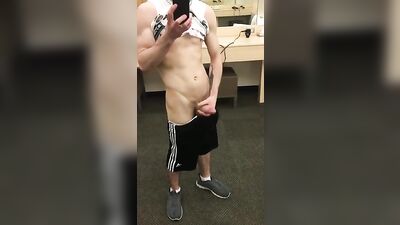 Young Boy Jacking Off in the Stall