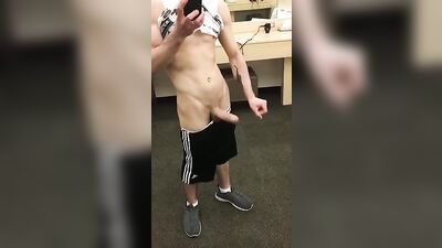 Young Boy Jacking Off in the Stall