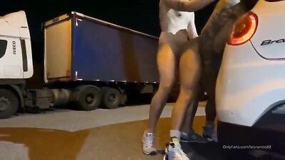 Steve is being pounded in a car park by a muscular guy