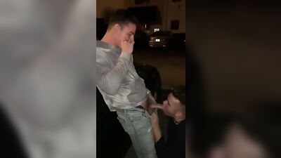 Young Voyeur Boy Sucks Off a Huge Dick in Public
