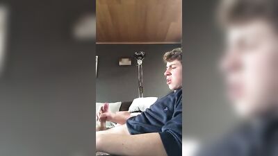 Young Blonde Dude Spills his Cream on a Sofa during a Private Masturbation Session