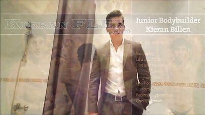 Glistening Bodies and Hard-On Action - Kieran Flexes His Muscles and Cums in Solo Cumshot Scene