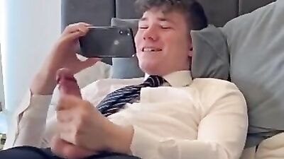 First Time Frat Guy Handjob & Cum Shot - Classmates