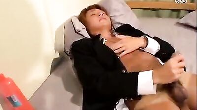 Japanese boys get their first taste of cum in vintage video