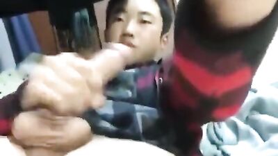 Young Japanese Baseballer Cums with Pure Joy