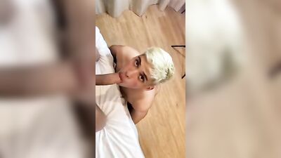 Gangbang in the park: Blond twinks share a big dick while banging on the grass