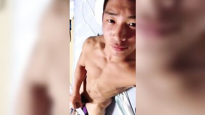 Japanese Baseball Boy in His Prime Cums in Solo Nekama Bouzu Action