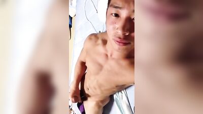 Japanese Baseball Boy in His Prime Cums in Solo Nekama Bouzu Action