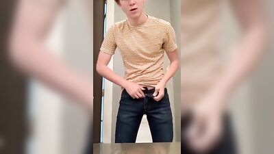 Blonde Rookie Shares His First Experience with Manhandling on Camera!