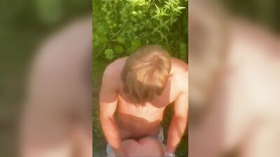 Bareback Blowjob on the Side of the Road with a Pack of BB Boys Filling Their Mouths with Cum