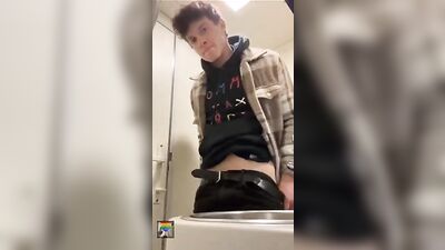 Golden Shower on the John! A Solo Webcam Cumshot Collection