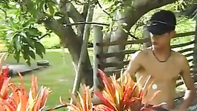 Latino Bear Daddies Take Turns Sucking and Fucking on Their Twink Sons in a Garden Adventure