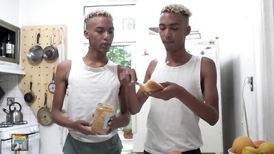 Raw and Uncut: Two Barebacking Twins in Action-Packed Threesome with Muscular Black Dudes