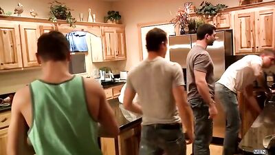 Fierce and Hairy Firefighters Take on a Muscular Twink in an Intense Action Scene