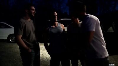 Fierce and Hairy Firefighters Take on a Muscular Twink in an Intense Action Scene