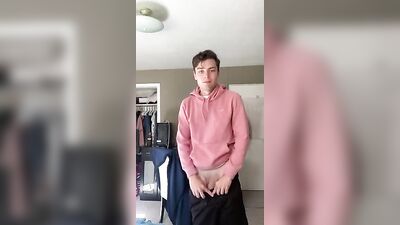 Young Shaven Hunk Loves to Play with His Manhood