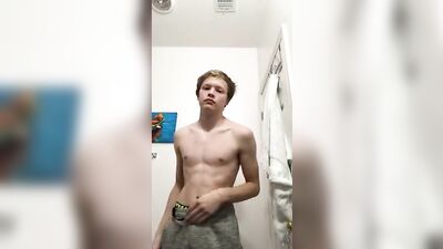 Young and Curvy: A Blonde Amateurs Fat Cock Gets Handled in the Bathroom