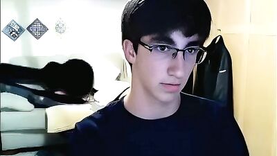 Gay Teen Webcam Wank in his Flat: AI Enhance with Dark Hair and Big Cocks Cumshots - College Twink Solo Handjob on Cam