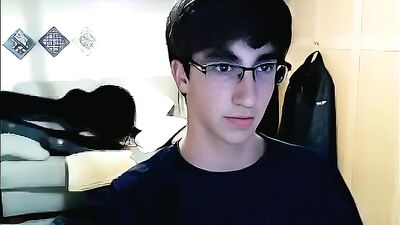 Gay Teen Webcam Wank in his Flat: AI Enhance with Dark Hair and Big Cocks Cumshots - College Twink Solo Handjob on Cam