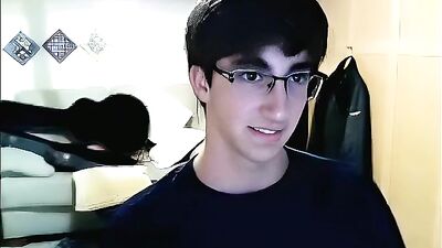 Gay Teen Webcam Wank in his Flat: AI Enhance with Dark Hair and Big Cocks Cumshots - College Twink Solo Handjob on Cam