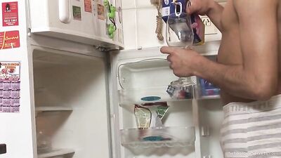 Grizzly Bear Stepson Steamroom Slurp Session: Father & Son Gets it On in the Showers with an Older, Hairy Man