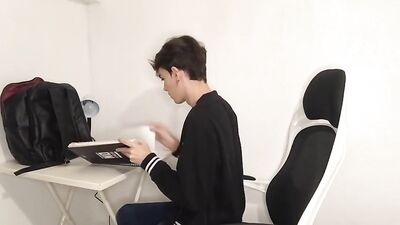 Jizzing Over My Textbooks: A Sperm-Covered Students Solo Webcam Adventure