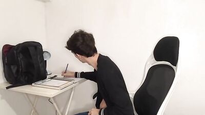 Jizzing Over My Textbooks: A Sperm-Covered Students Solo Webcam Adventure