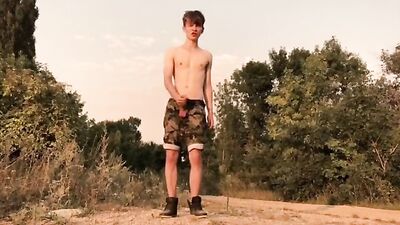 Hiking Jerk-Off Session with a Beautiful Boy - Amateur Handjob Web Cam