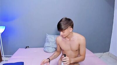 Young Latino Boy Plays with Dildo on Live Cam!