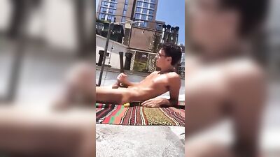 [GBT Public Risks] Rooftop Jerk-Off: Daring Masturbation on the Edge