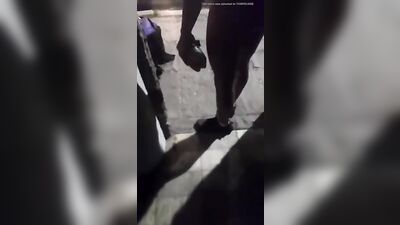 Gay Man Enjoys A Risky Meal In The Nude, Collecting His Food In An Amateur Public Display Of His Latin Big Cock